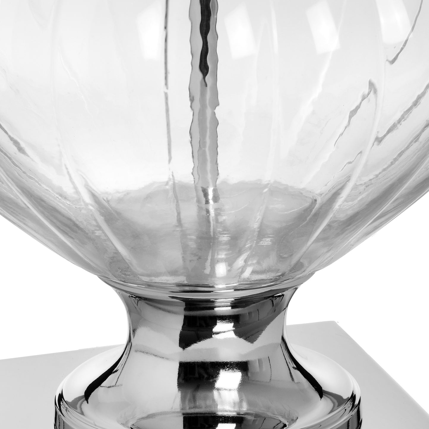 Verona Glass Table Lamp. A classic lamp which features a timeless herringbone shade and a fluted glass base.