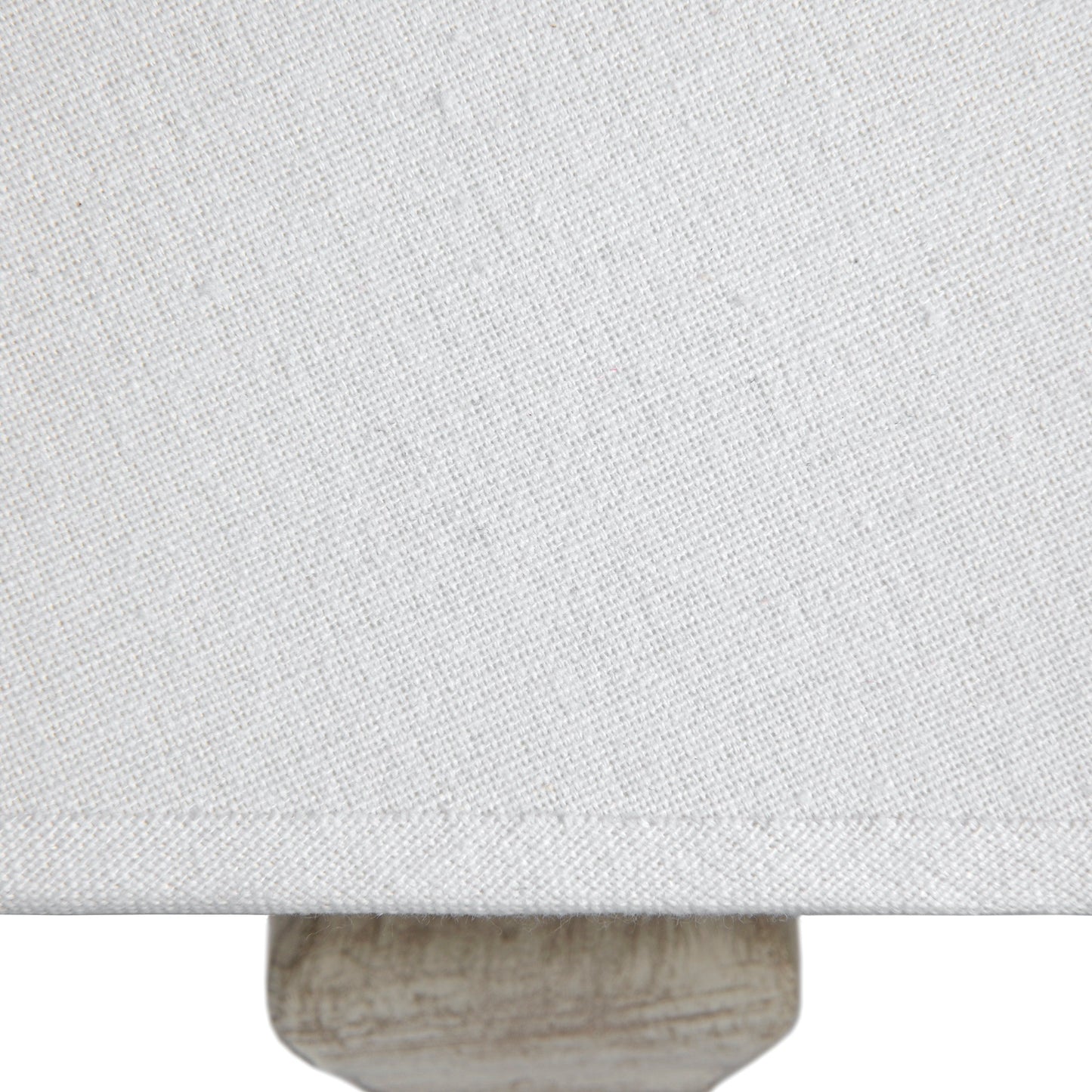 Elegance Table Lamp, handcrafted, with a beautiful linen shade and white-washed, perfect for neutral rooms.