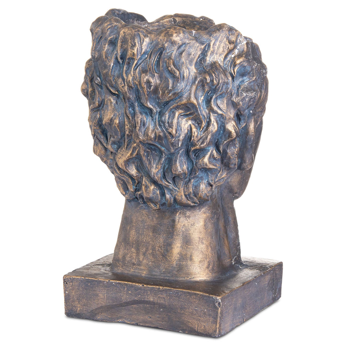 Antique Bronze Roman Head Planter Indoor or Outdoor