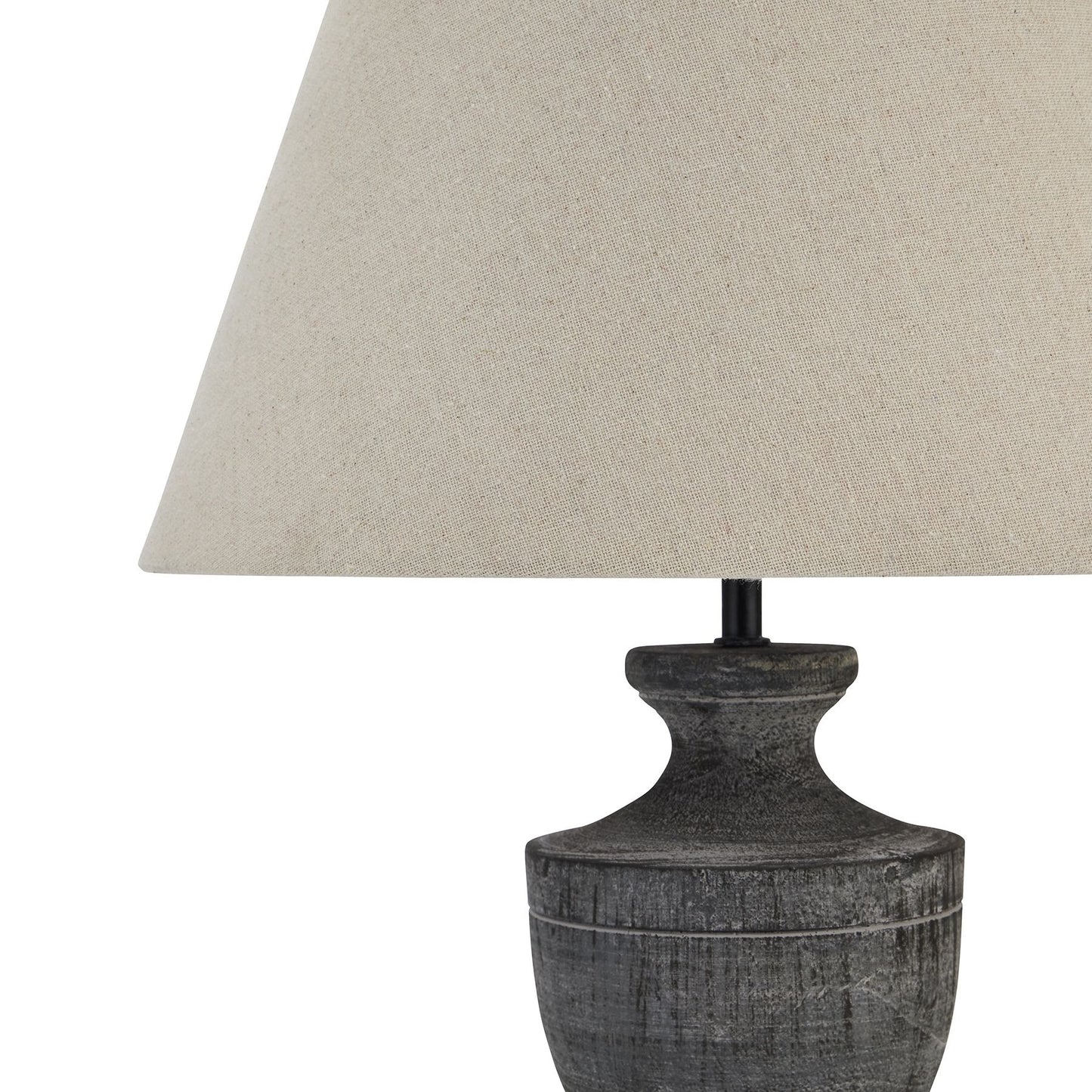 Inca Urn Wooden Table Lamp, a simple and elegant table lamp complete with a linen shade