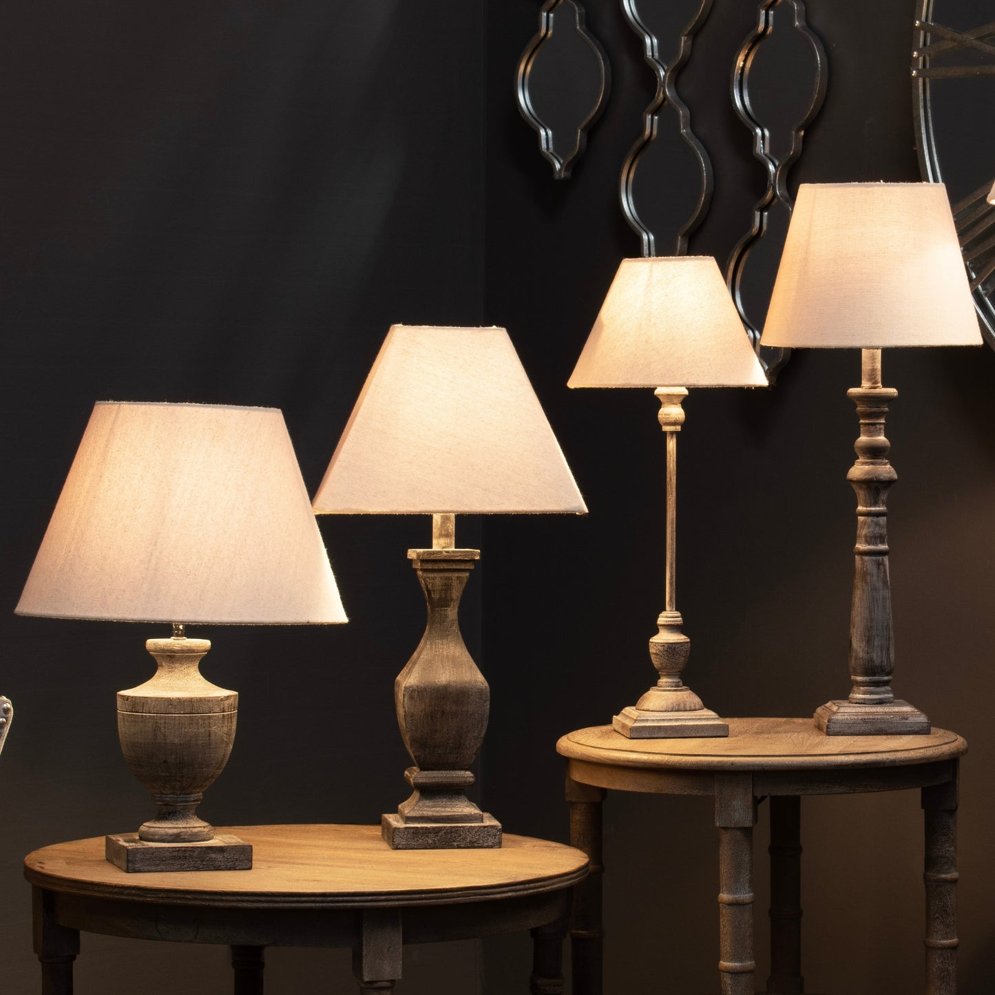 Inca Column Table Lamp is an elegant table lamp complete with a simple, neutral linen shade.