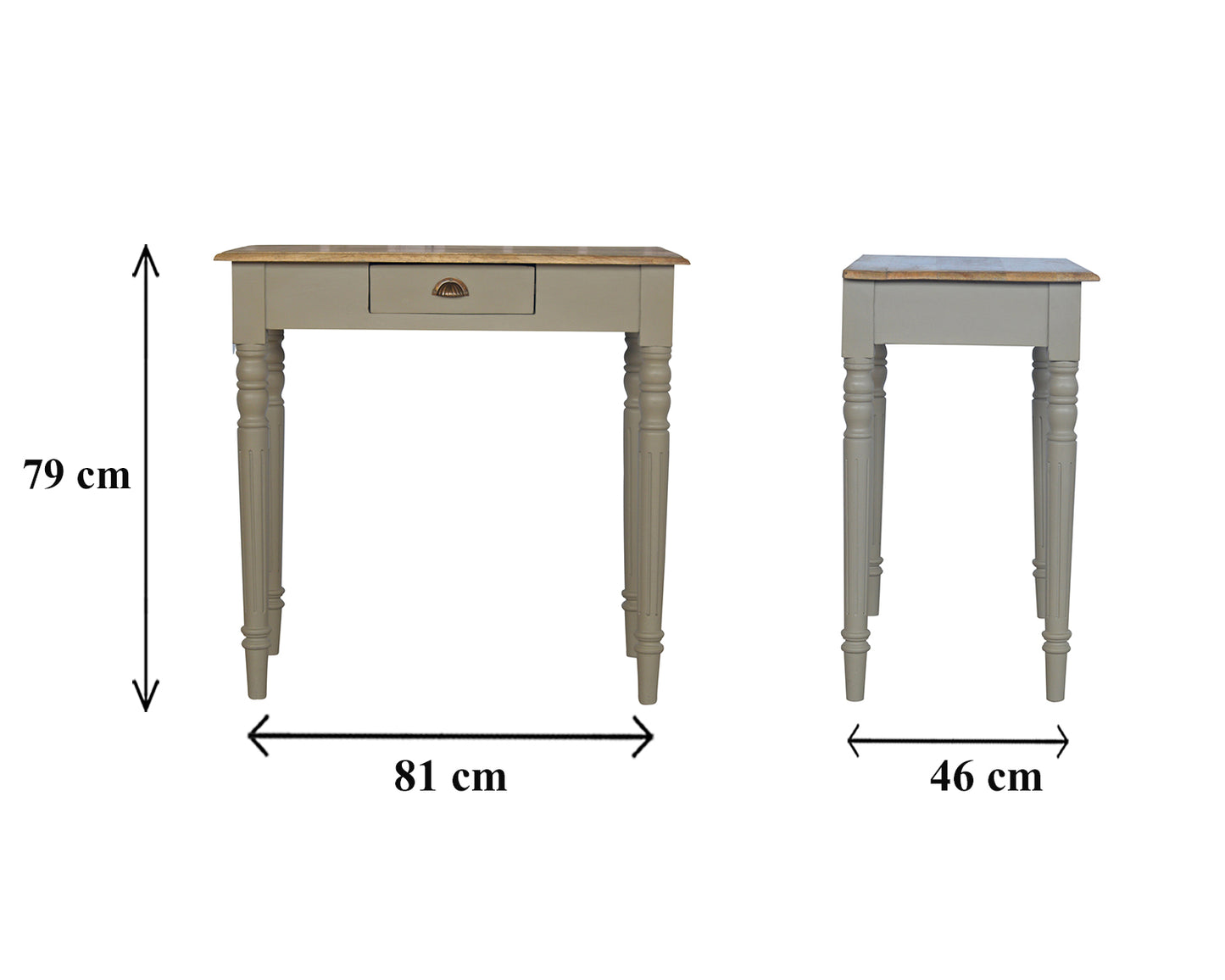 Hand Painted Writing Desk in Solid Mango Wood