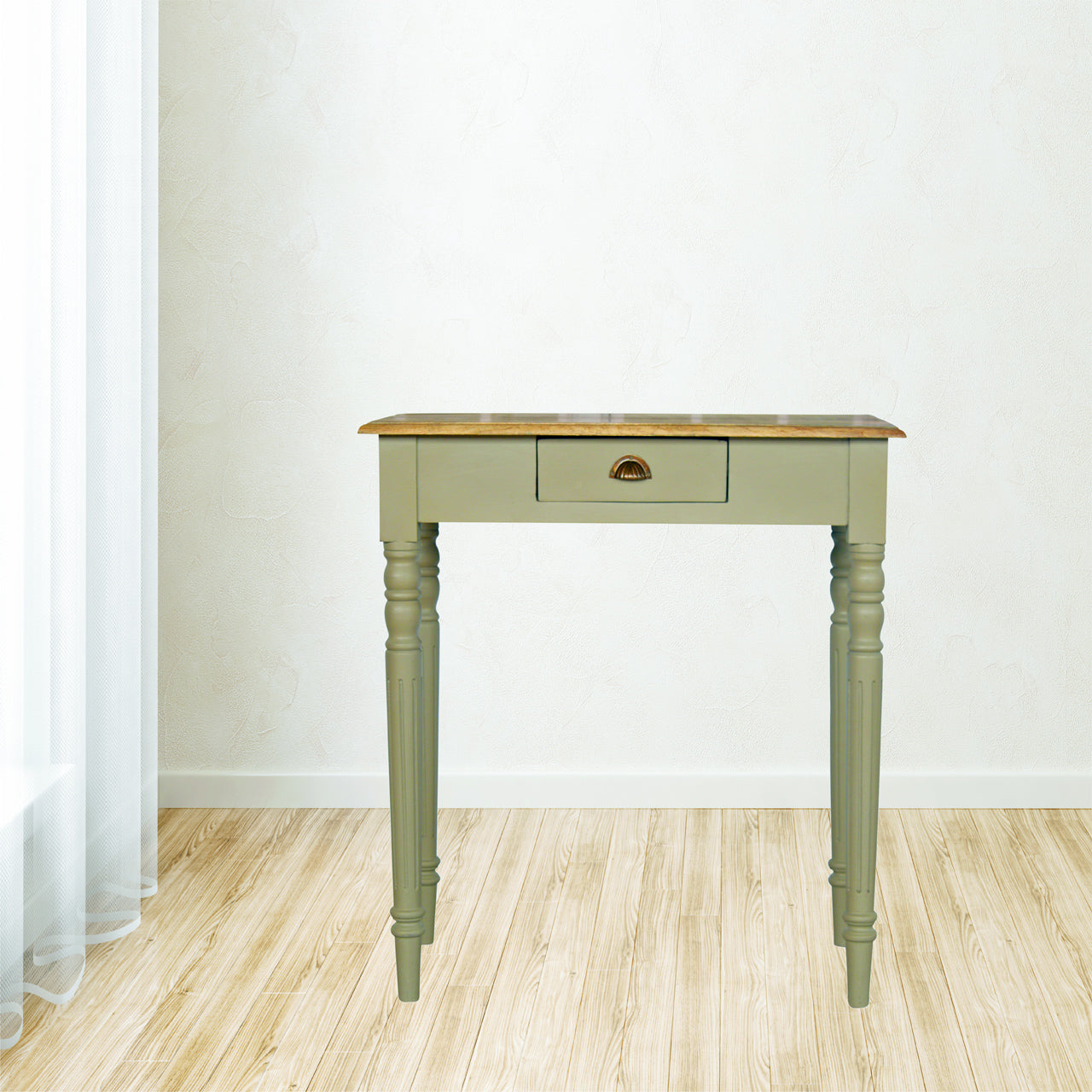 Hand Painted Writing Desk in Solid Mango Wood