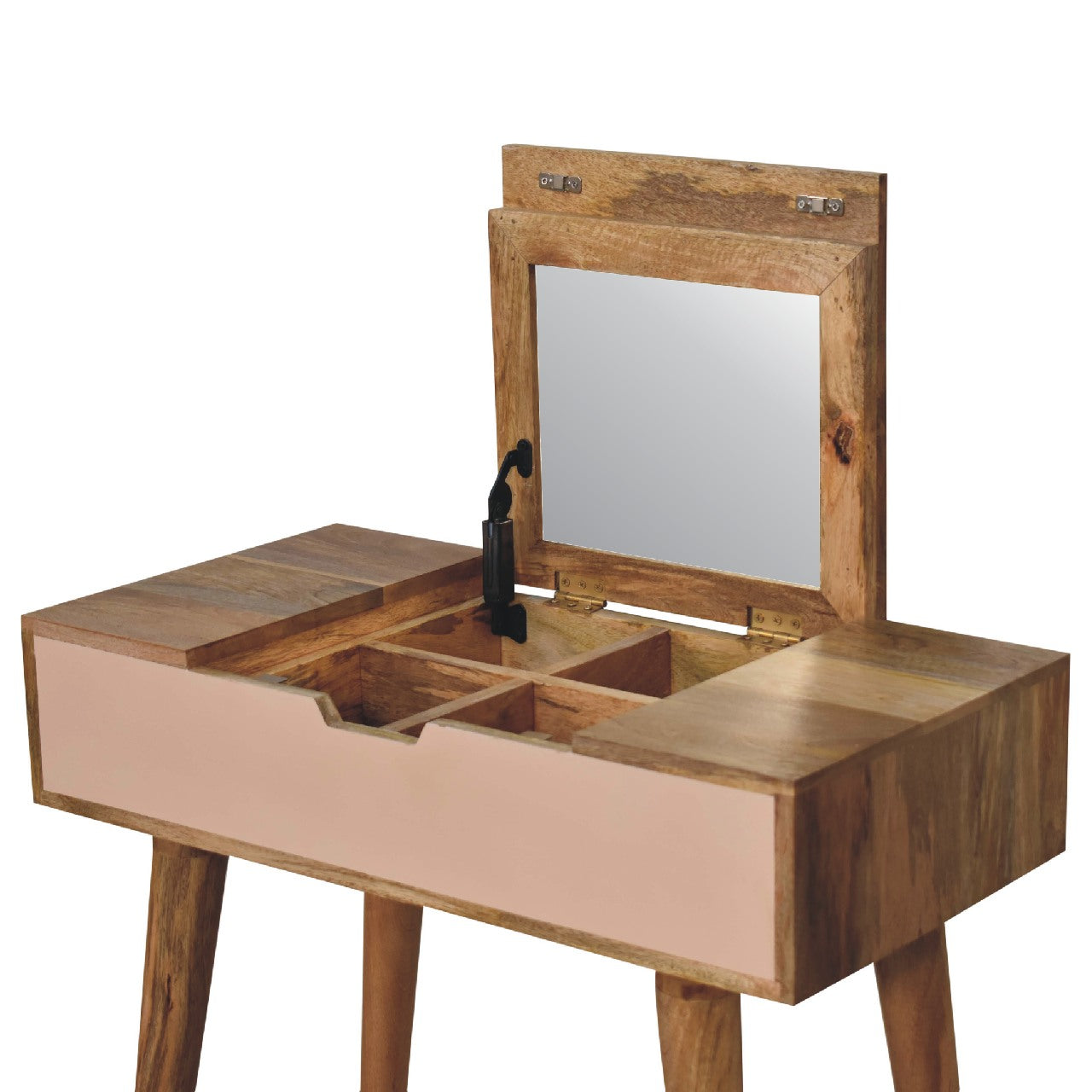 Mini Pink Dressing Table with Folding Mirror