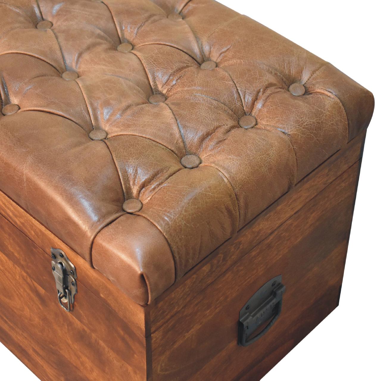 Buffalo Hide Chestnut Storage Trunk